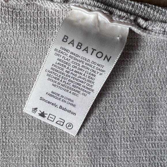 Babaton Sculpt Knit Criss Cross Ribbed Cropped Top Small - Picture 10 of 11